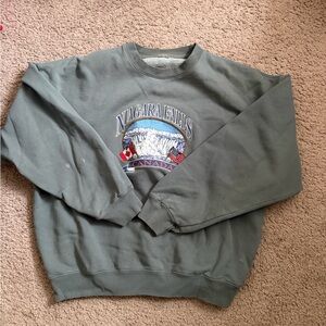 Brandy Melville/John Galt 90s Niagara Falls green crewneck sweatshirt